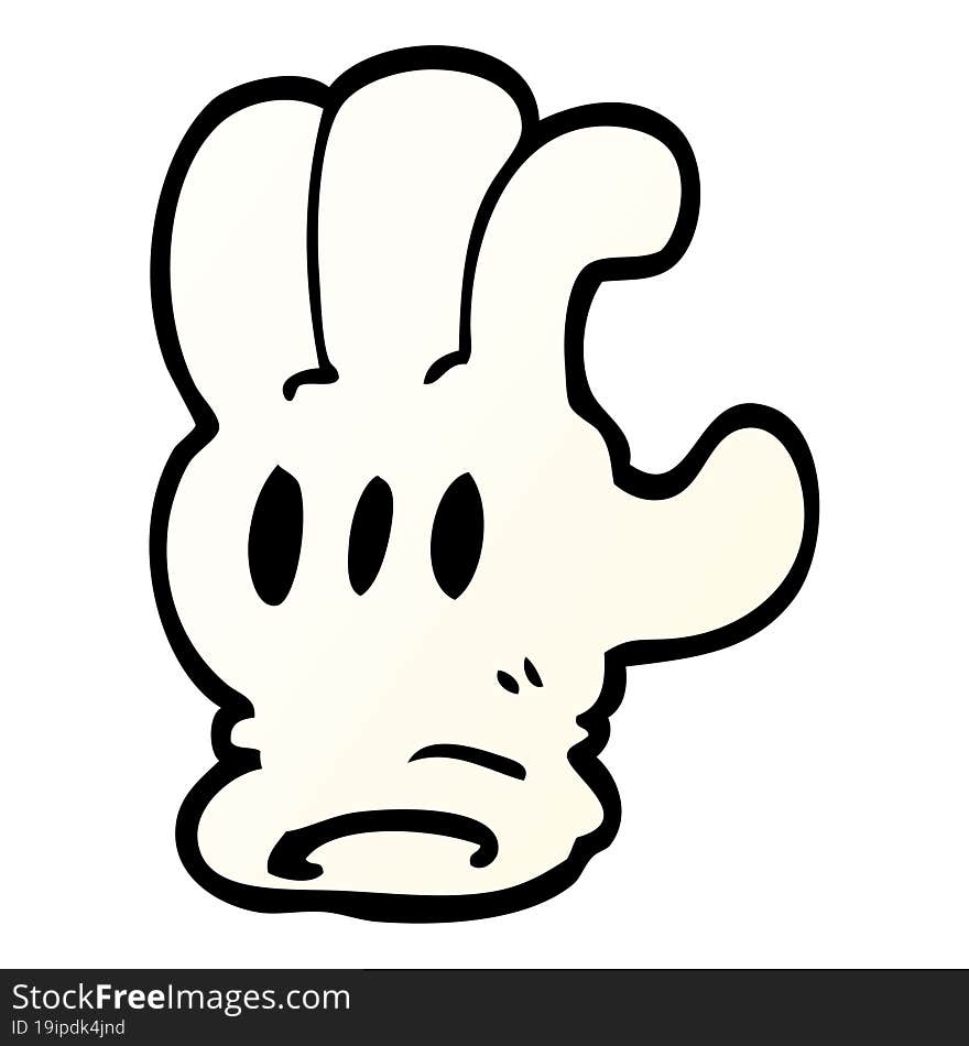 cartoon doodle glove hand