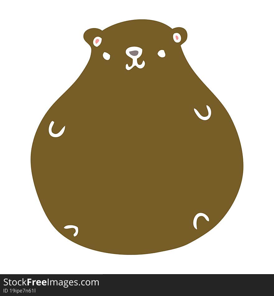 flat color style cartoon bear