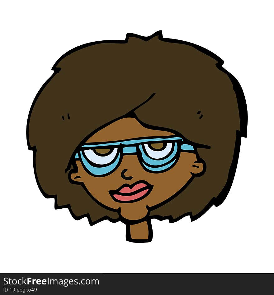 cartoon woman wearing spectacles