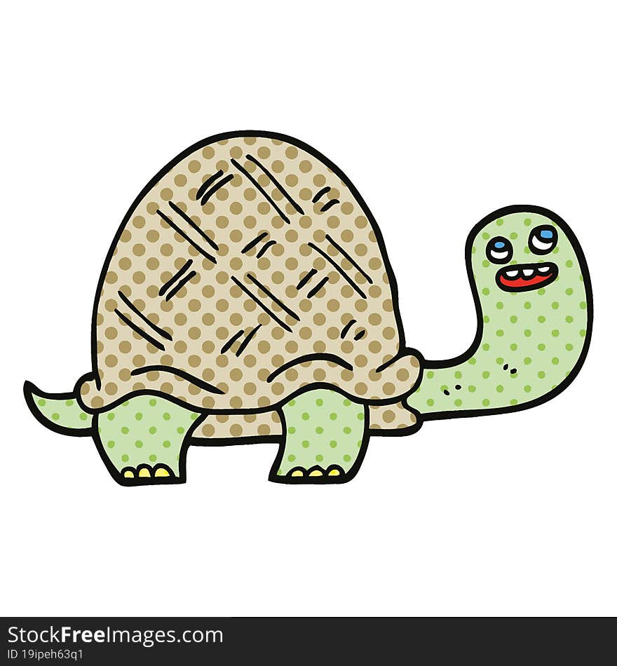 comic book style cartoon happy turtle