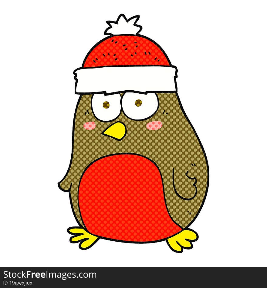 Cartoon Christmas Robin