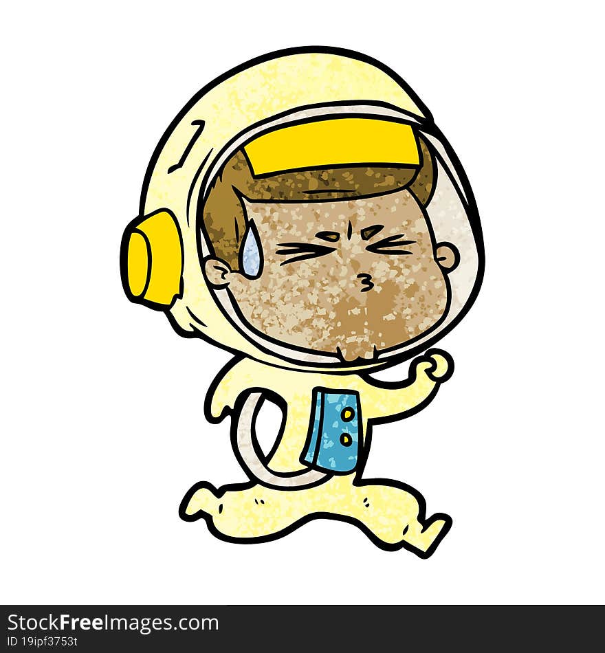 cartoon stressed astronaut. cartoon stressed astronaut