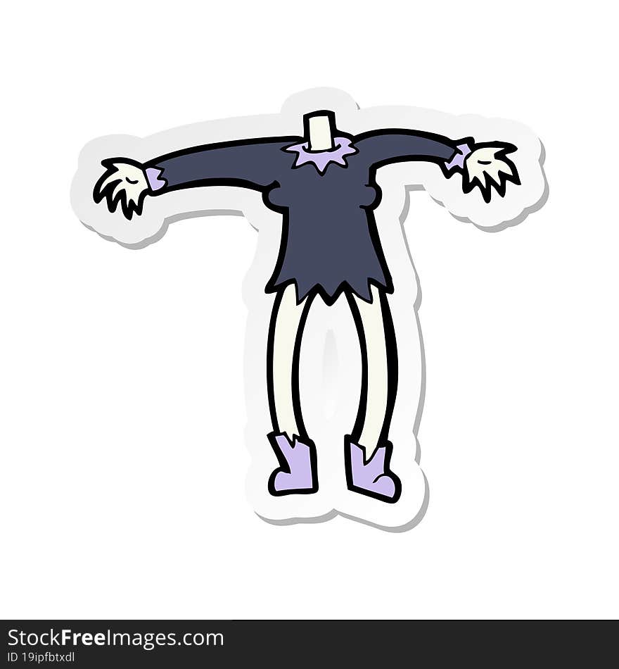 sticker of a cartoon vampire body