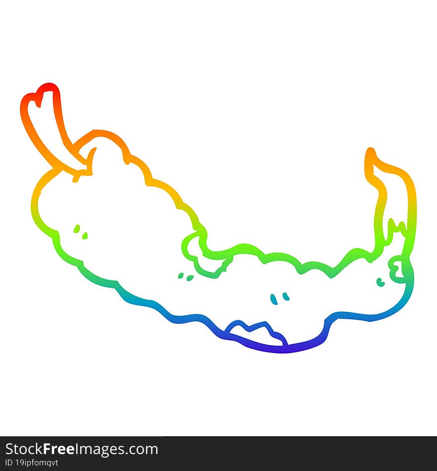 rainbow gradient line drawing of a cartoon chili pepper