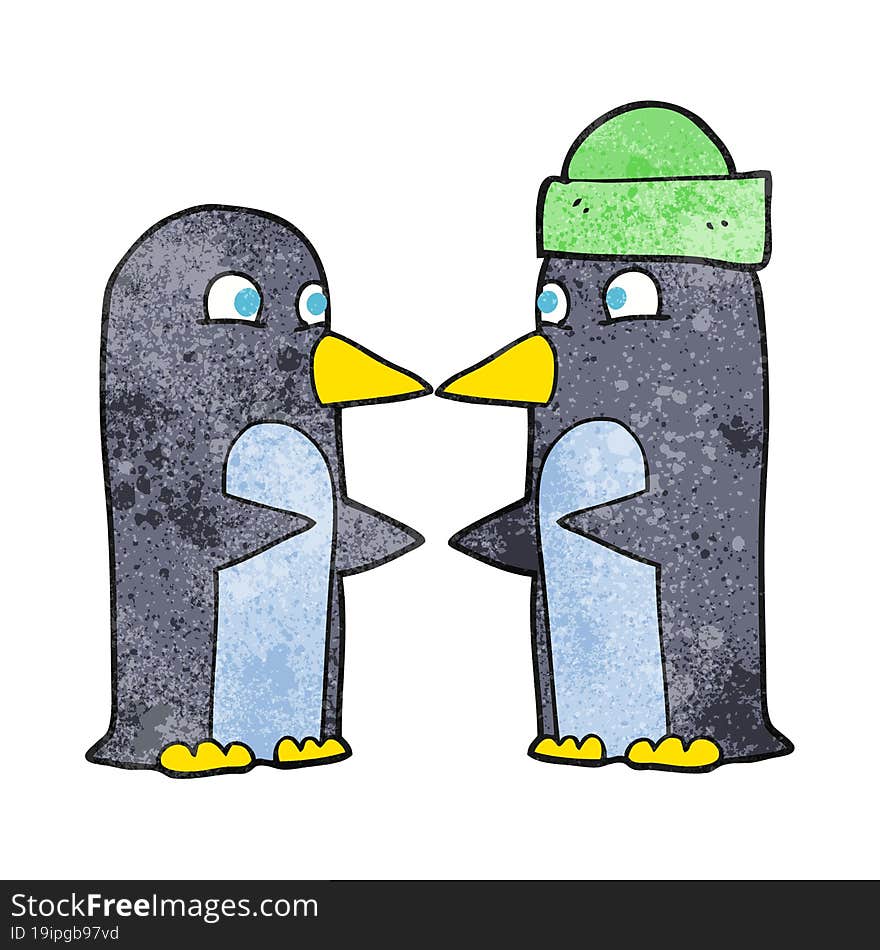 textured cartoon penguins