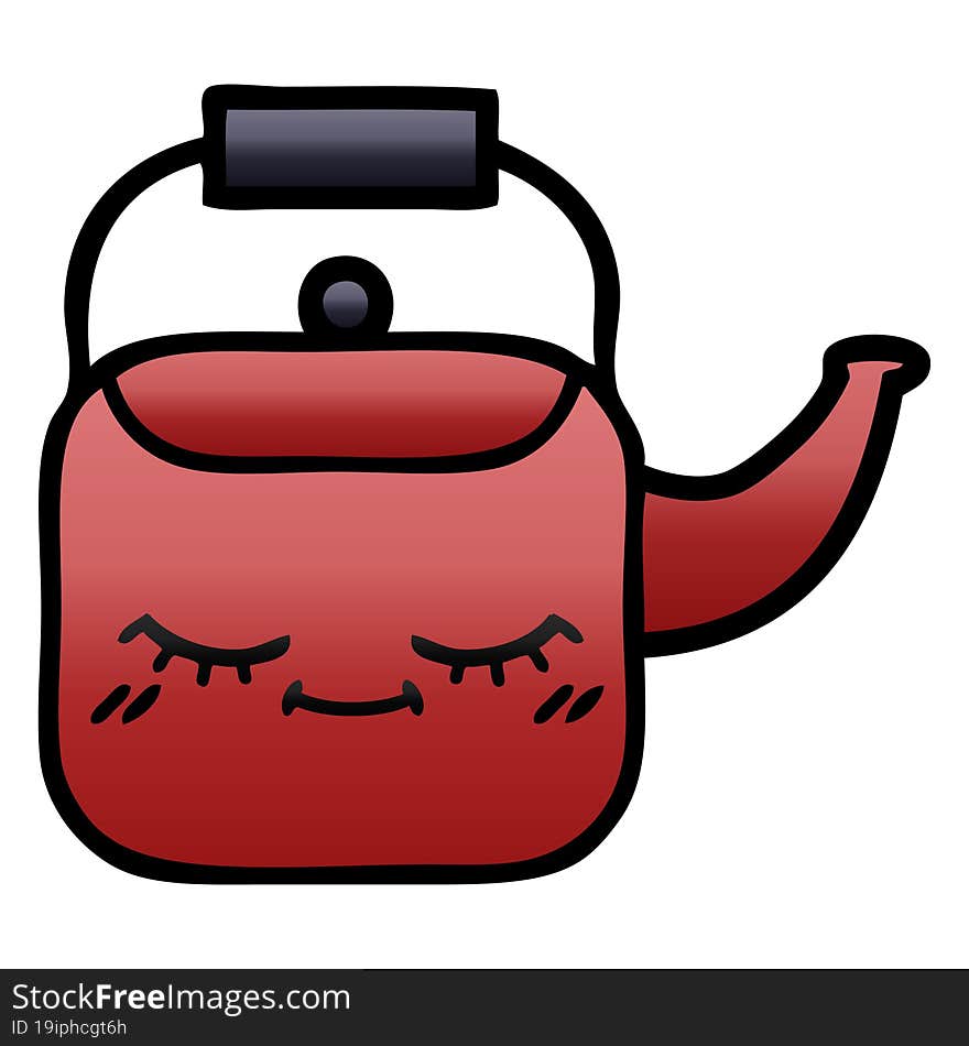 gradient shaded cartoon kettle