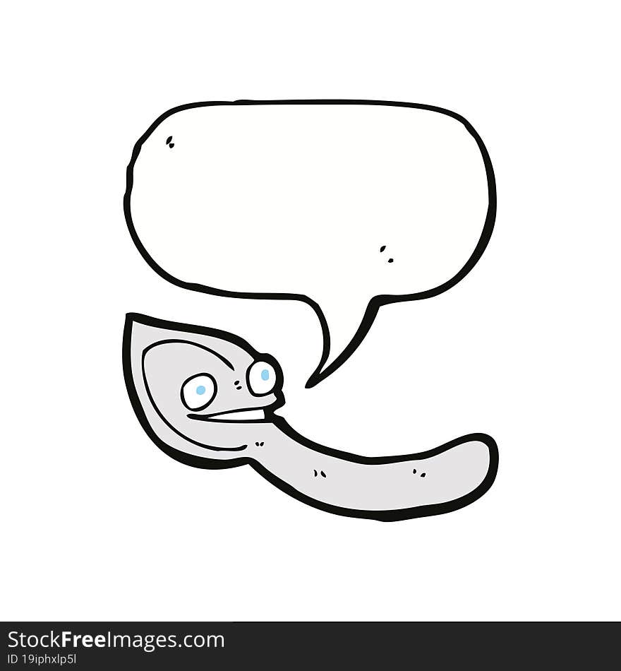 cartoon spoon with speech bubble