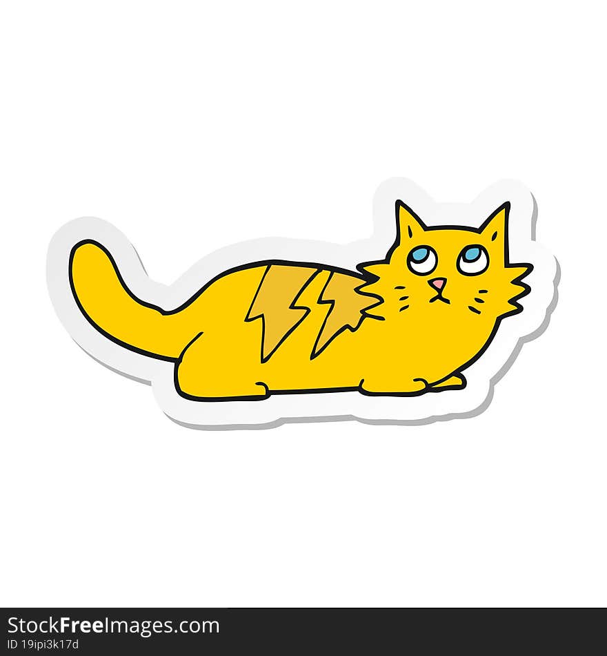 Sticker Of A Cartoon Cat