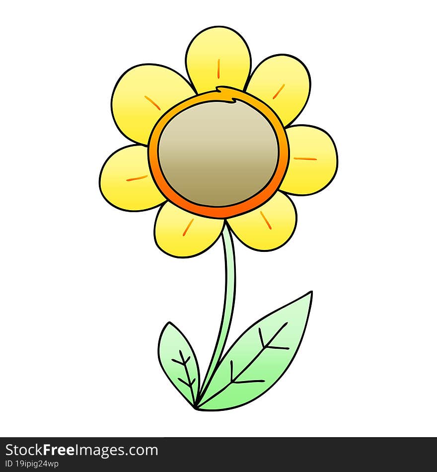 Quirky Gradient Shaded Cartoon Daisy