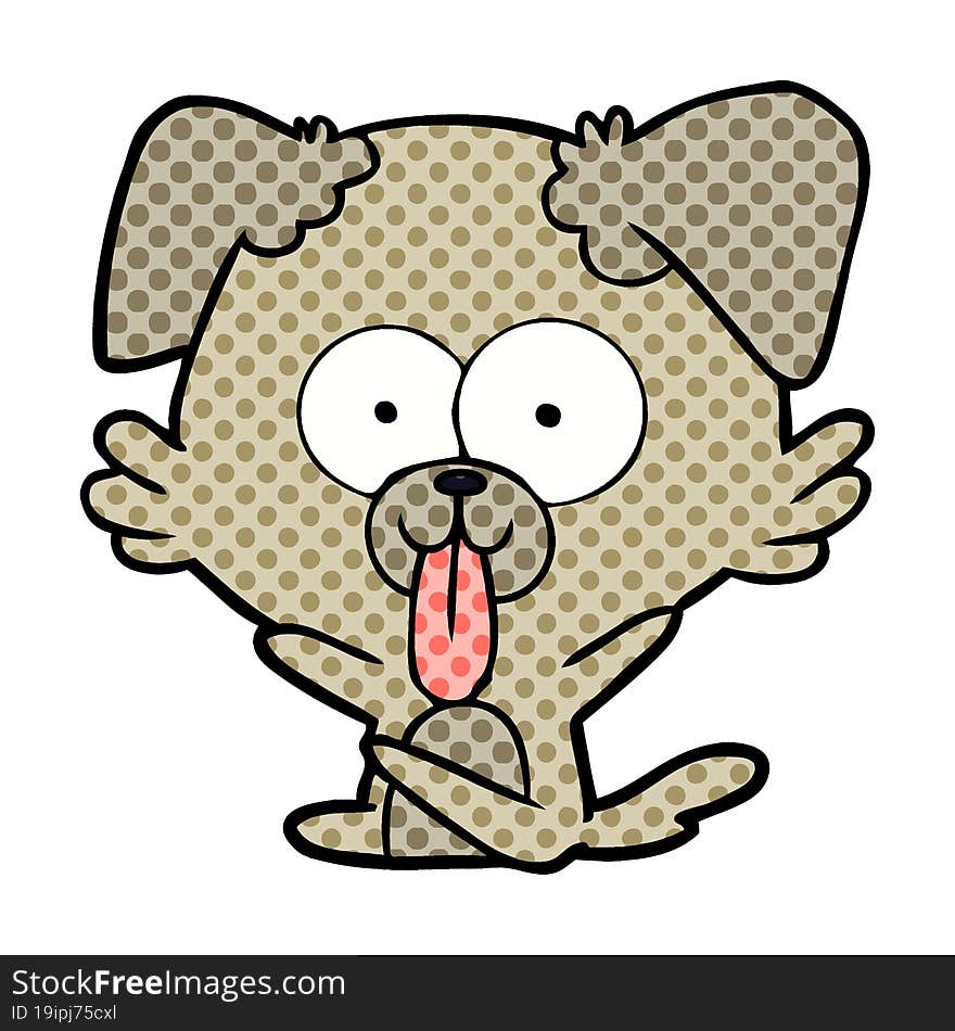 cartoon dog with tongue sticking out. cartoon dog with tongue sticking out