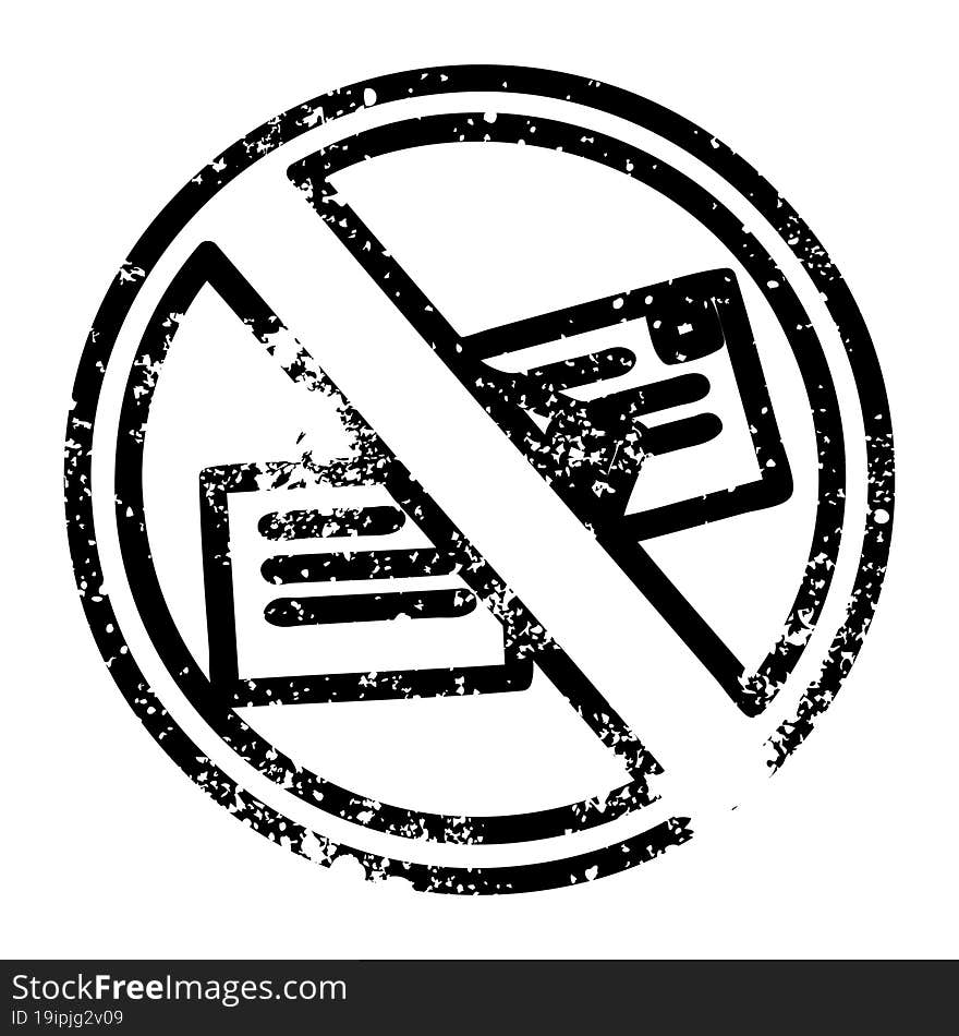 no mail distressed icon