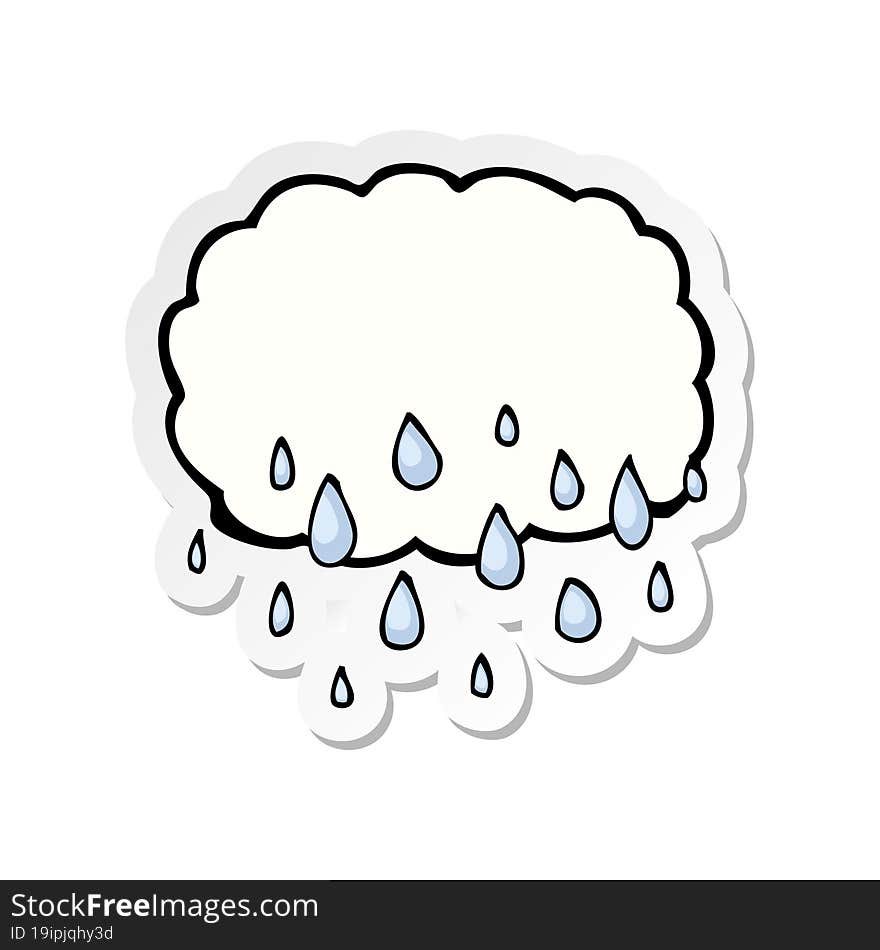 Sticker Of A Rain Cloud Cartoon