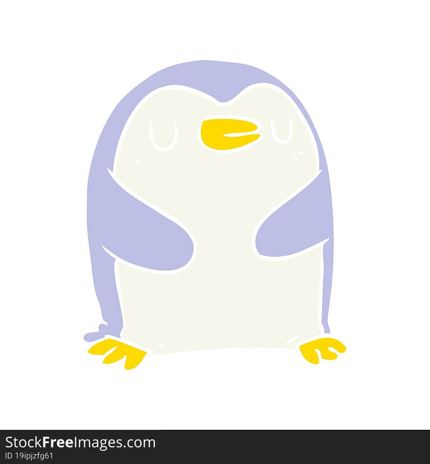 flat color style cartoon penguin