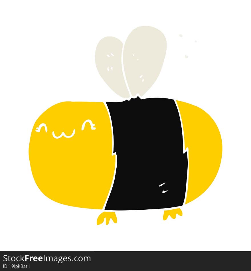 cute flat color style cartoon bee