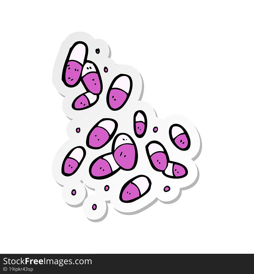 sticker of a cartoon medical pills