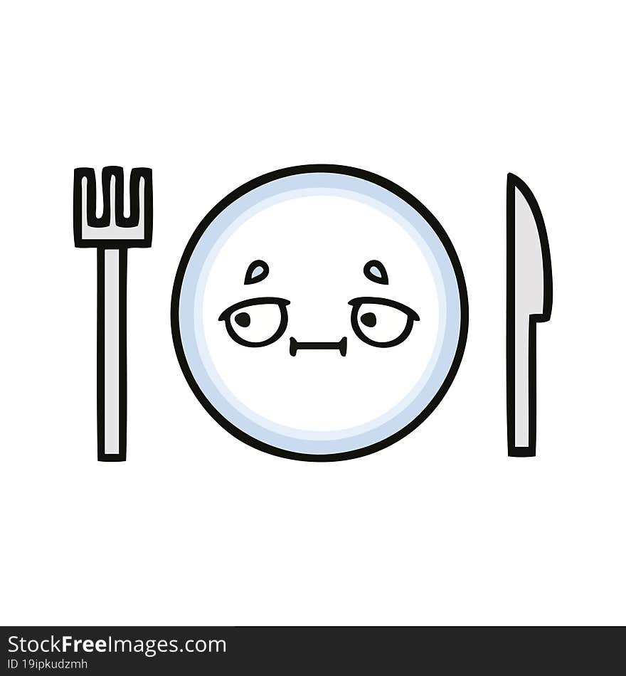 cute cartoon of a dinner plate. cute cartoon of a dinner plate