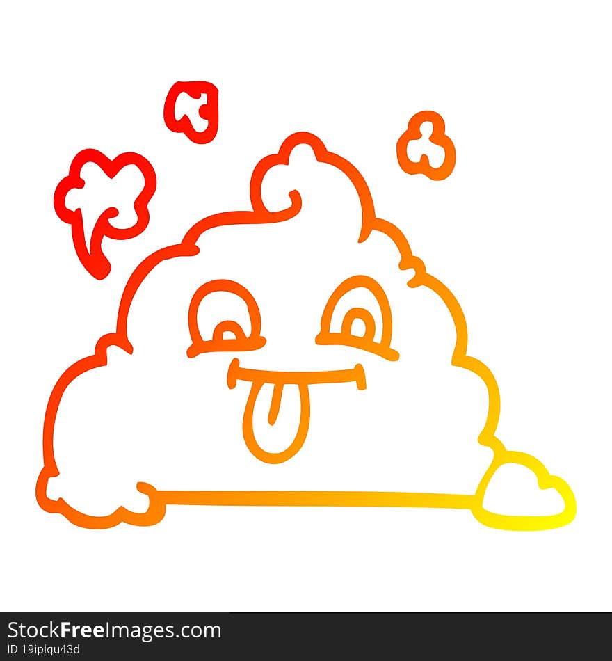 warm gradient line drawing cartoon poop