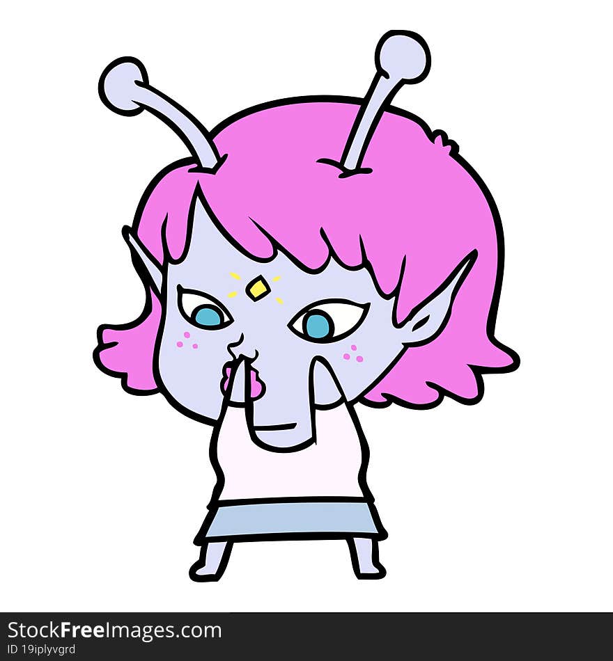 pretty cartoon alien girl. pretty cartoon alien girl