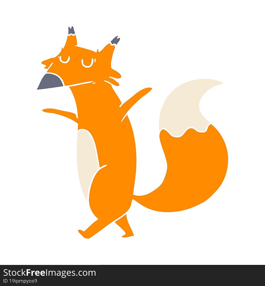 flat color style cartoon fox