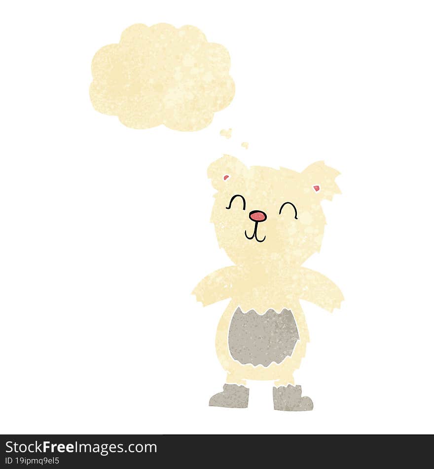 cartoon teddy polar bear with thought bubble