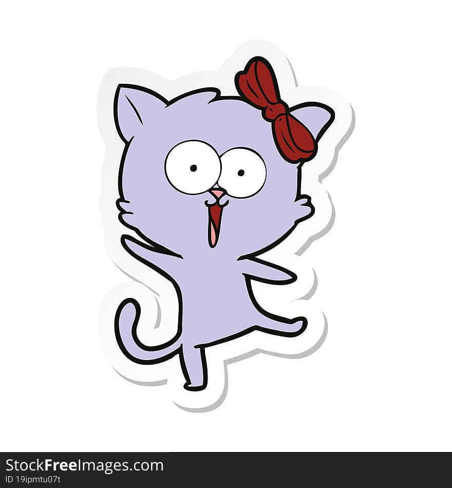 Sticker Of A Cartoon Cat