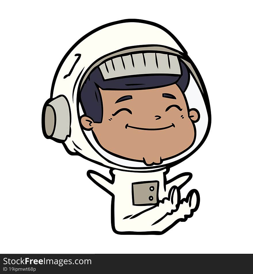 happy cartoon astronaut. happy cartoon astronaut