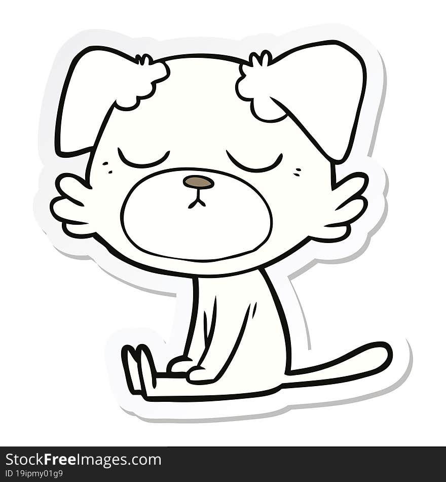 sticker of a cute cartoon dog