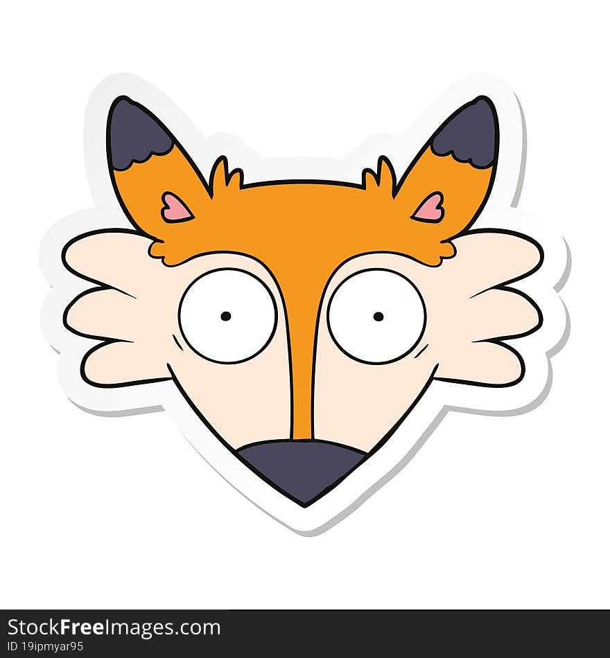 sticker of a cartoon startled fox