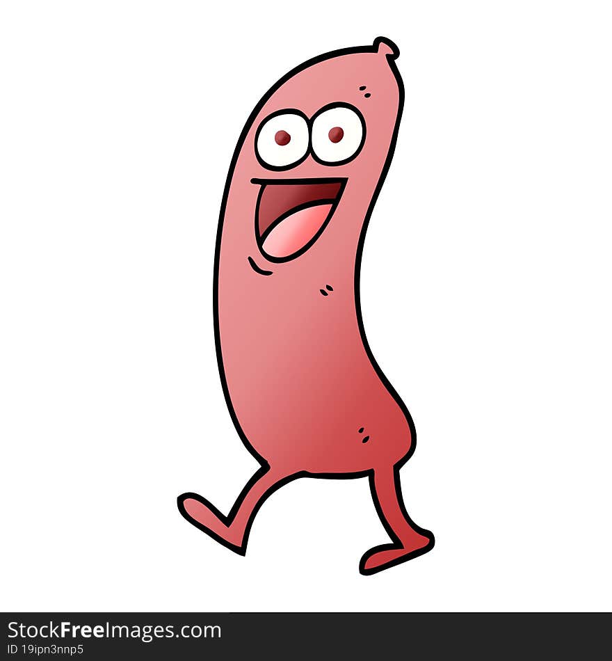 happy vector gradient illustration cartoon sausage