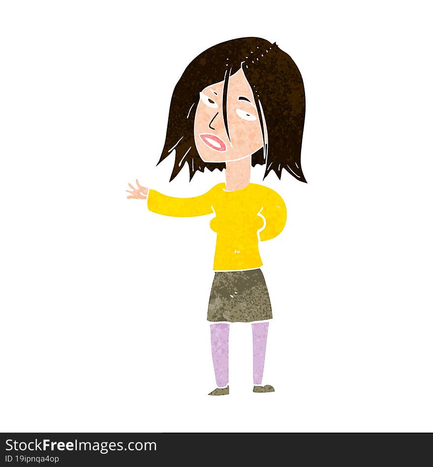 Cartoon Unhappy Woman