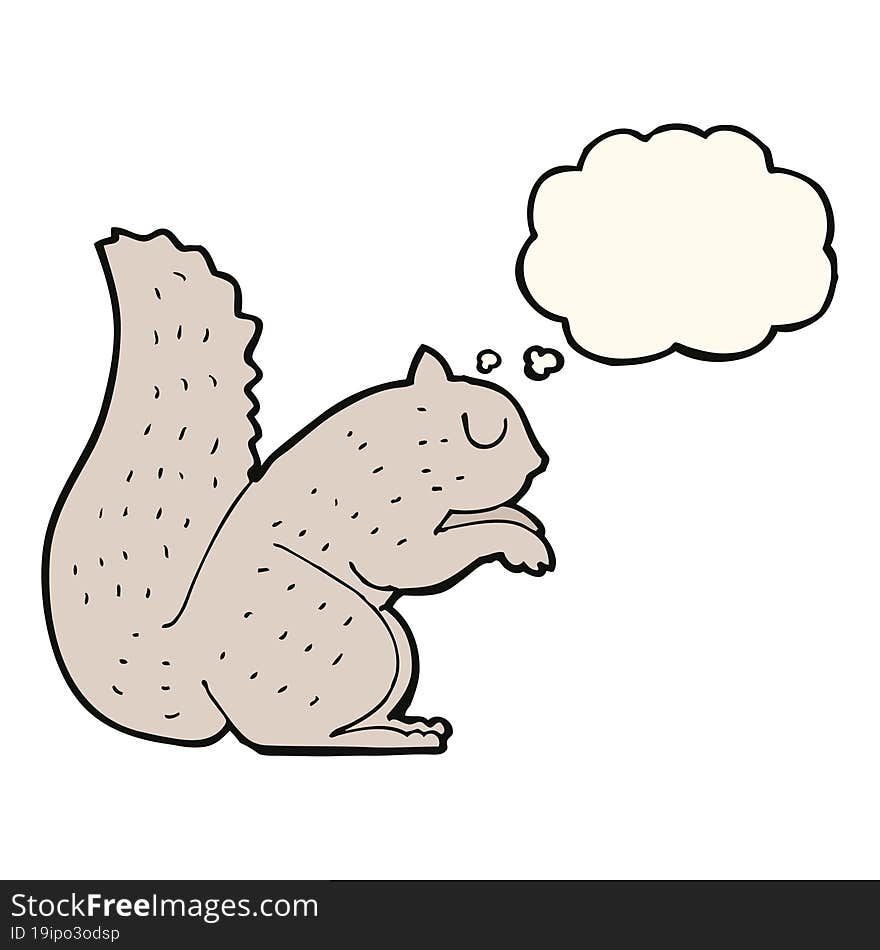 cartoon squirrel with thought bubble