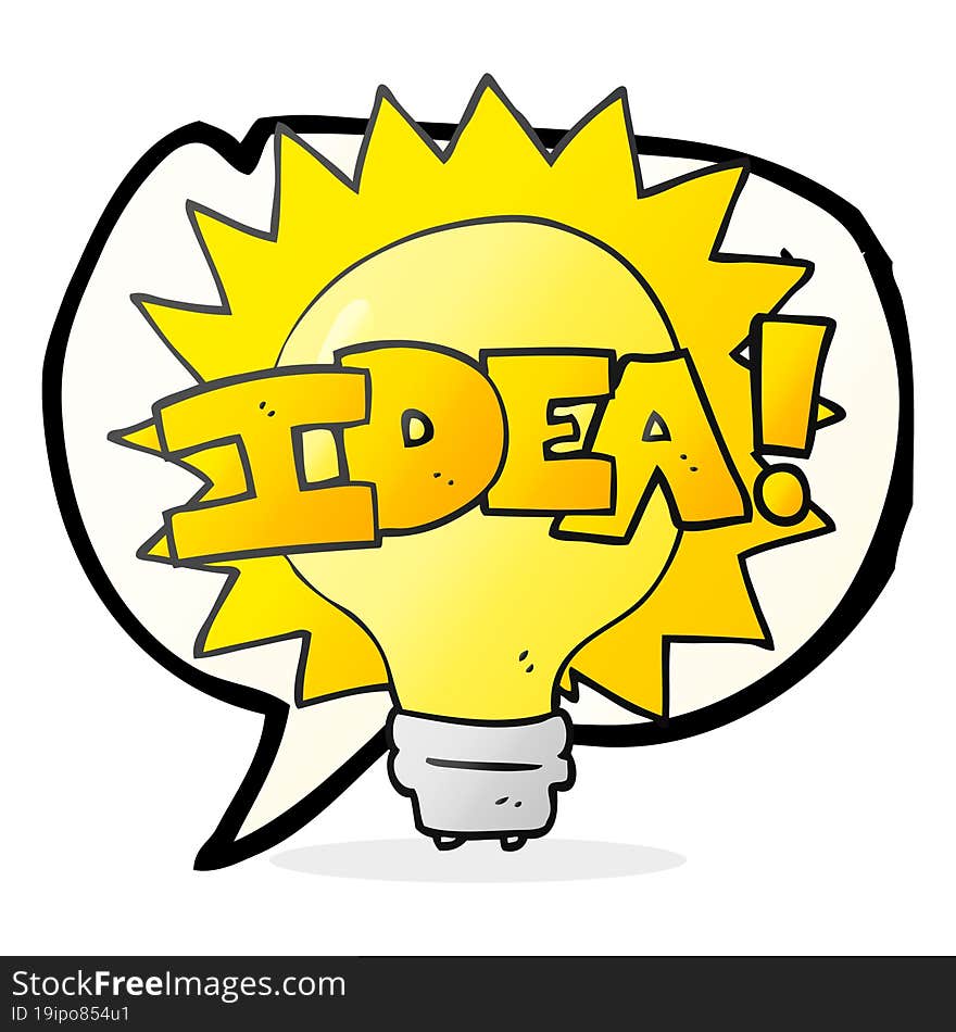 freehand drawn speech bubble cartoon idea light bulb symbol