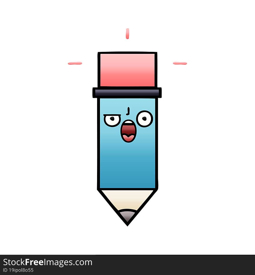 gradient shaded cartoon of a pencil