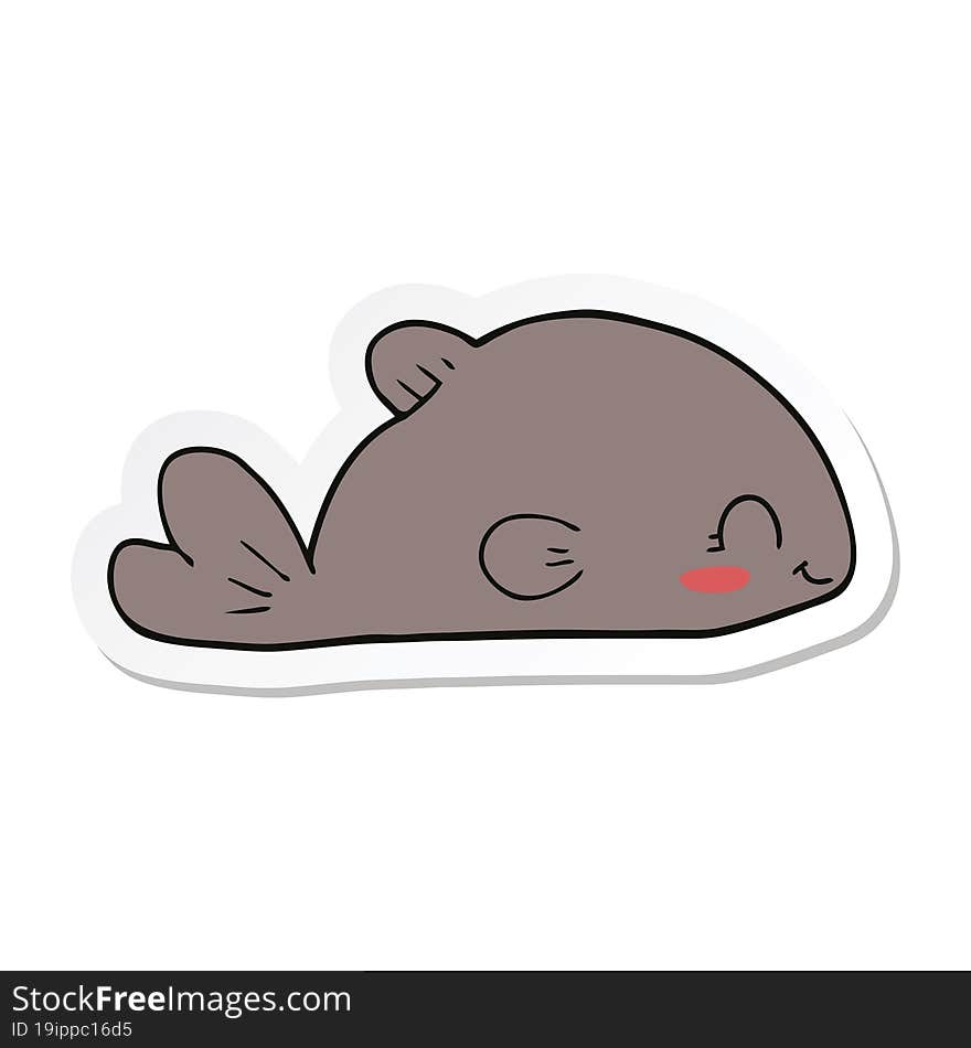 sticker of a cartoon fish