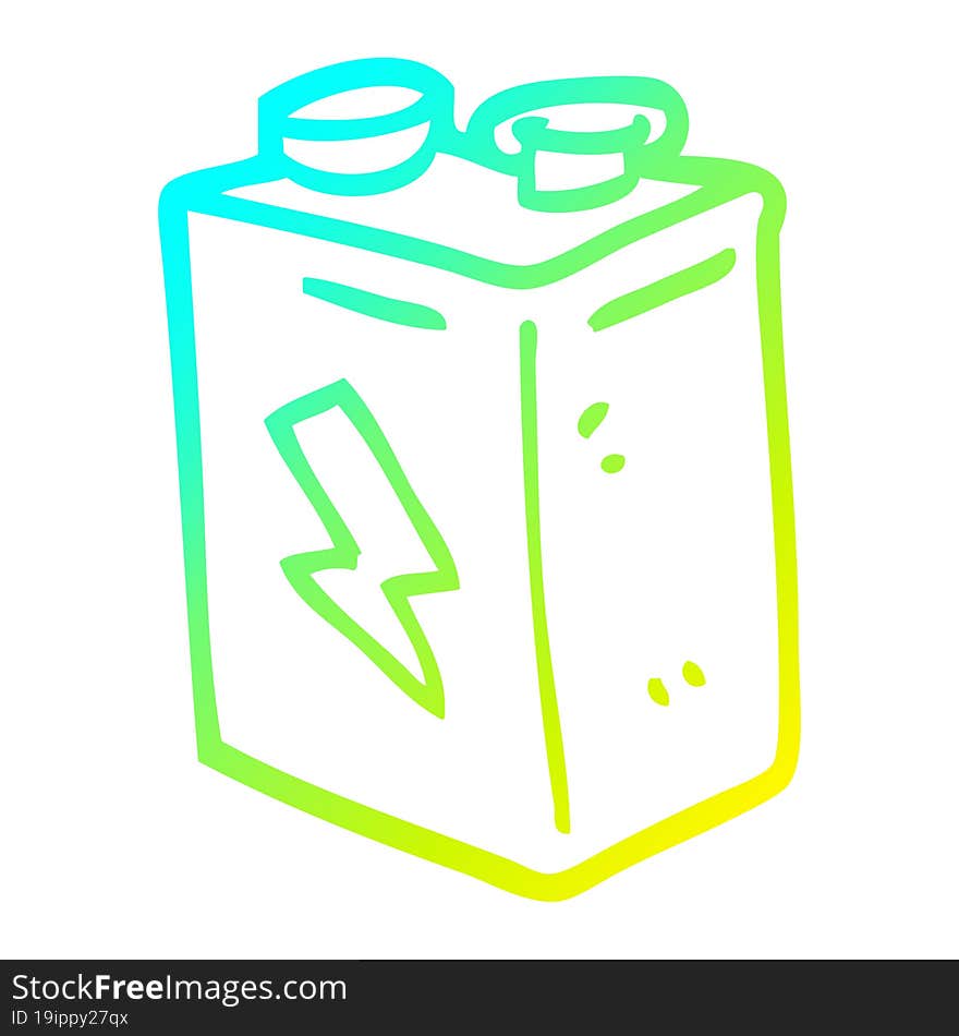 cold gradient line drawing cartoon battery