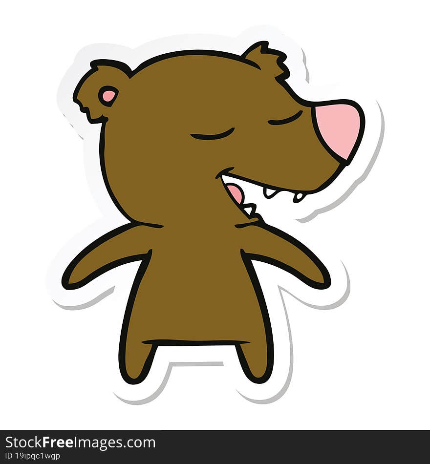 Sticker Of A Cartoon Bear