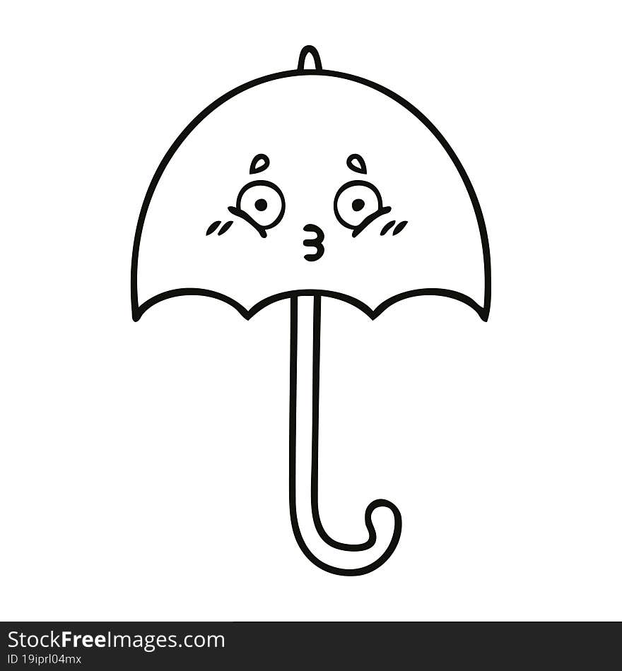 line drawing cartoon umbrella