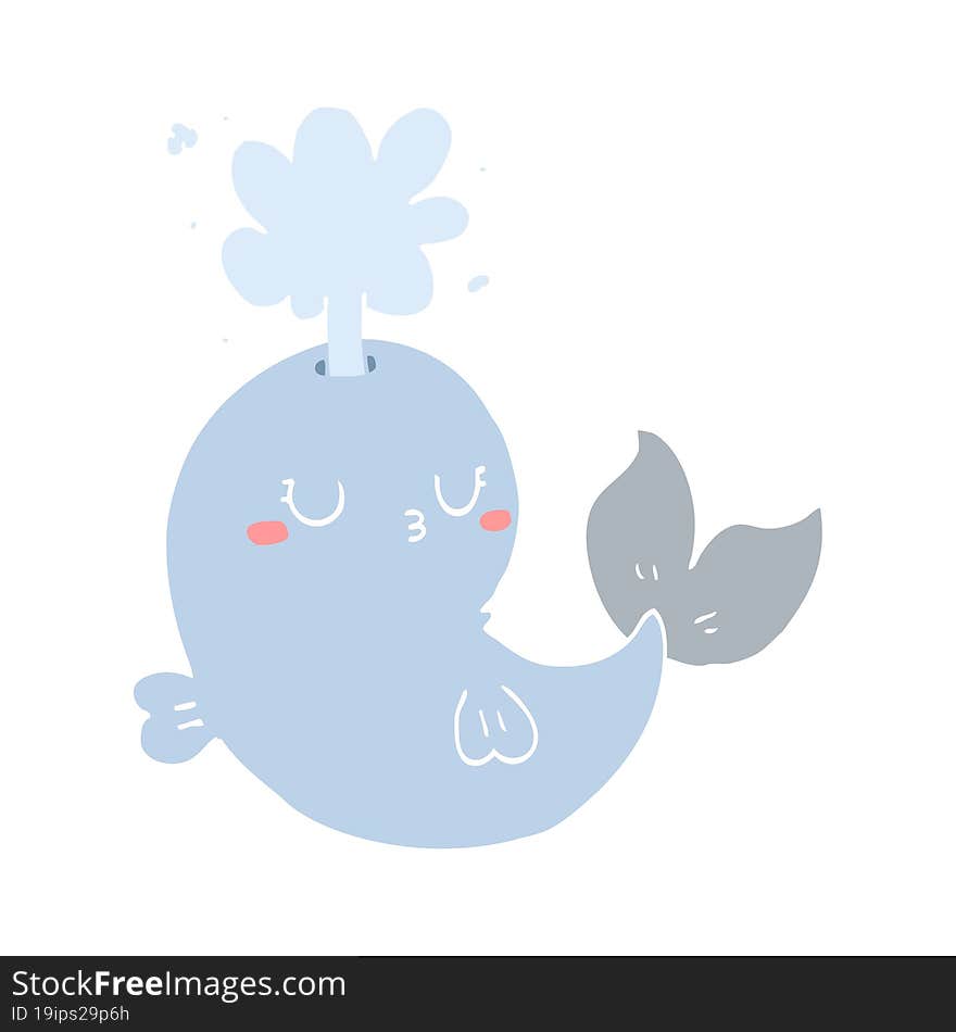 flat color style cartoon whale spouting water