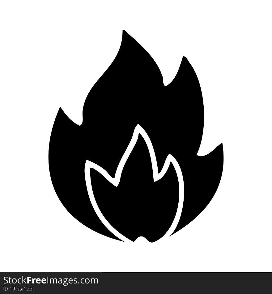 flat symbol fire