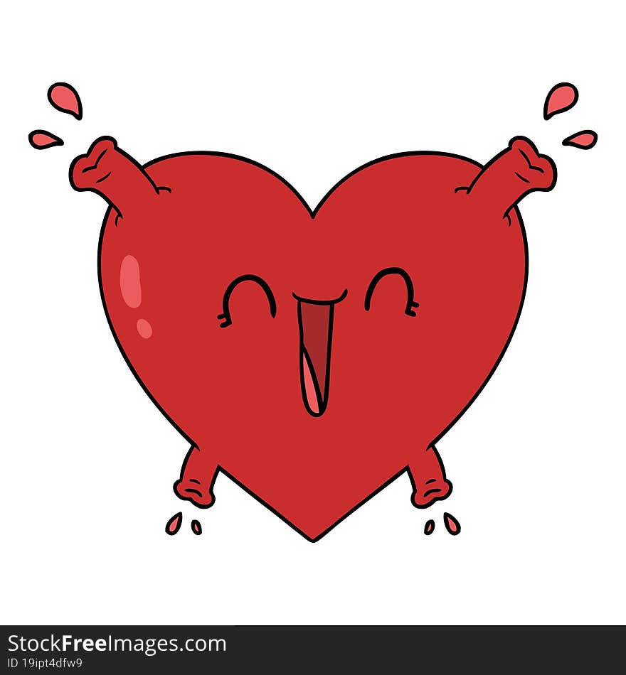 cartoon healthy heart. cartoon healthy heart