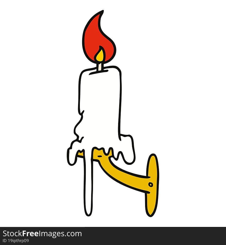 cartoon doodle of a candle stick