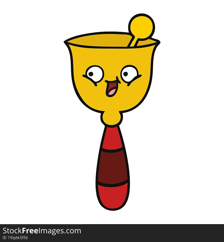 cute cartoon of a school bell. cute cartoon of a school bell