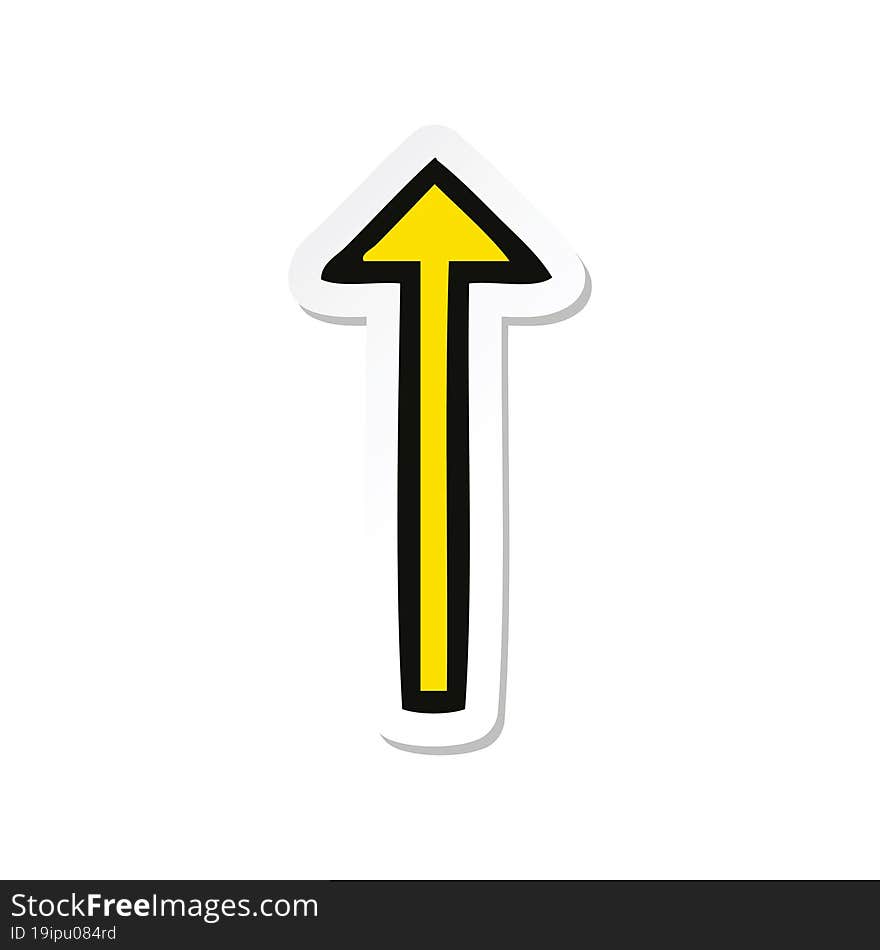 Sticker Of A Cute Cartoon Long Arrow Symbol