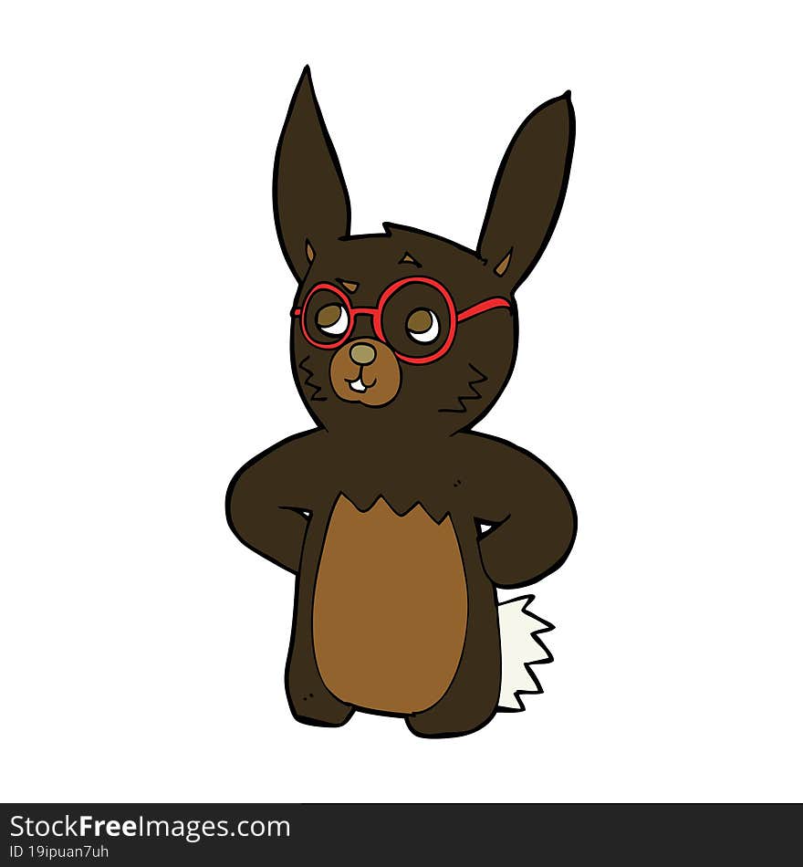 cartoon rabbit wearing spectacles