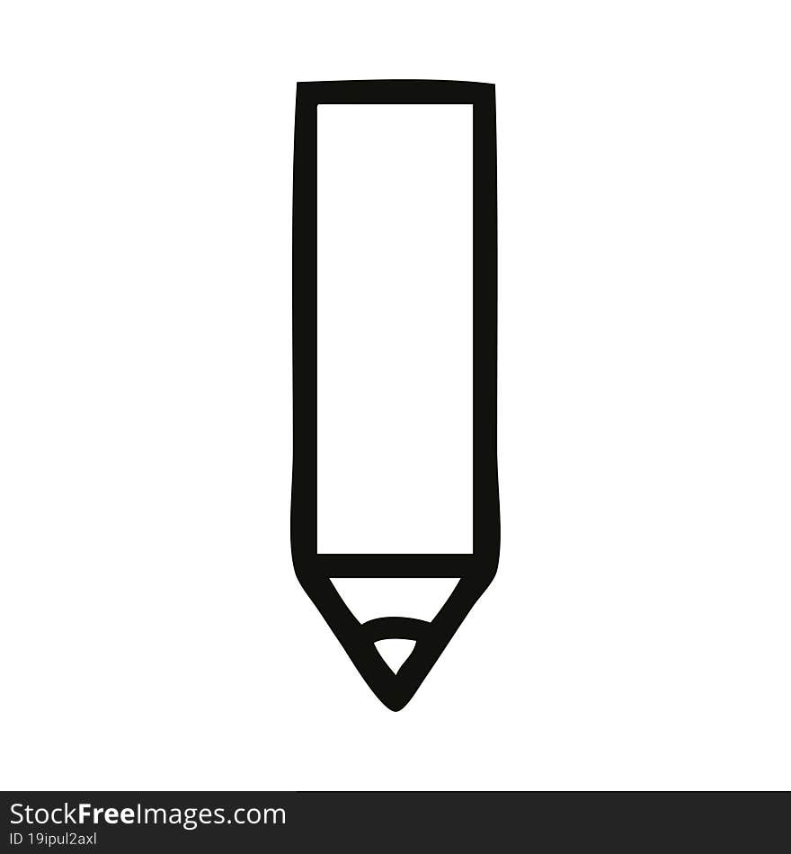 line drawing cartoon of a red pencil