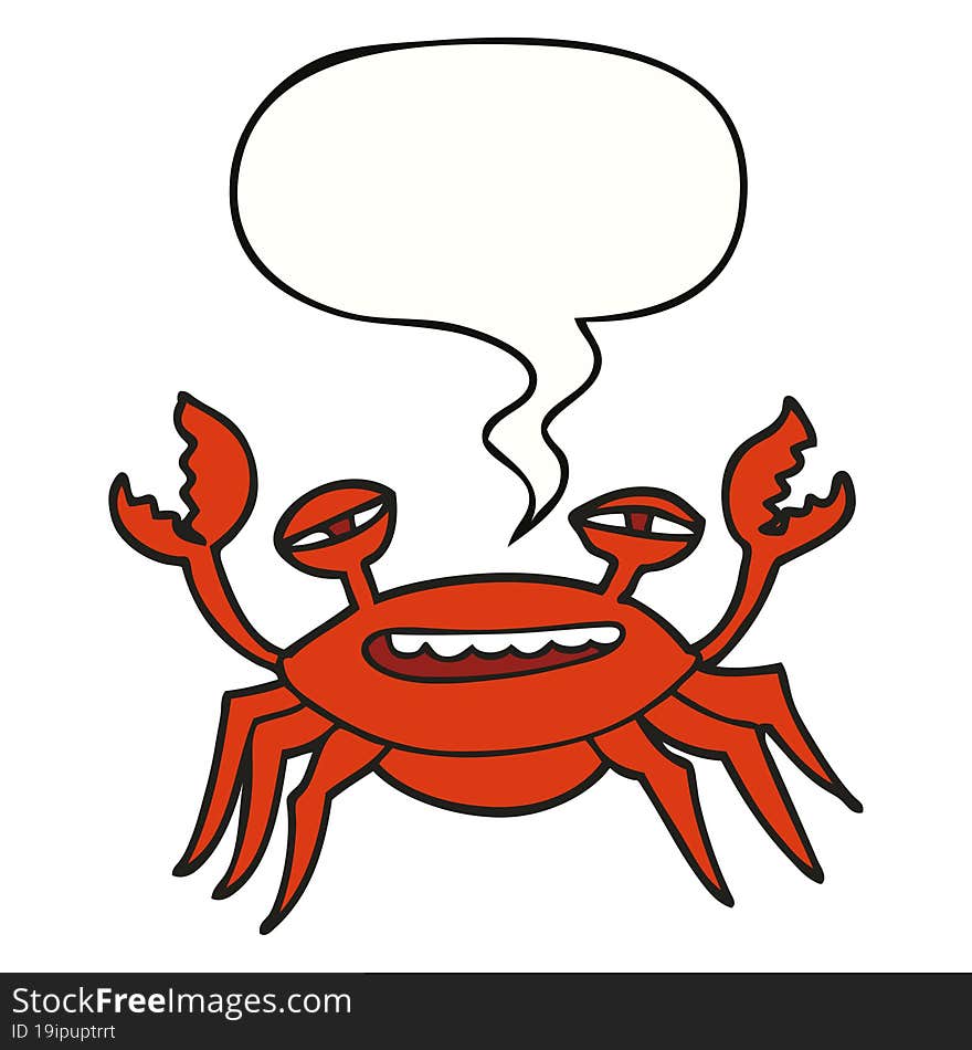 cartoon crab and speech bubble