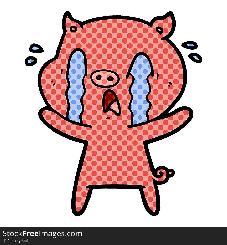 crying pig cartoon. crying pig cartoon