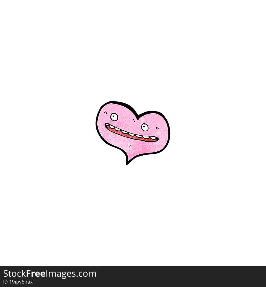 cartoon grinning heart