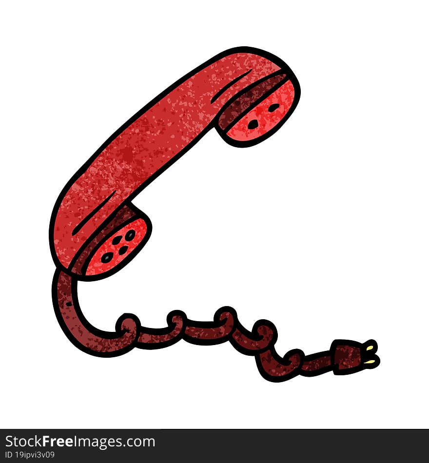 cartoon doodle telephone handset