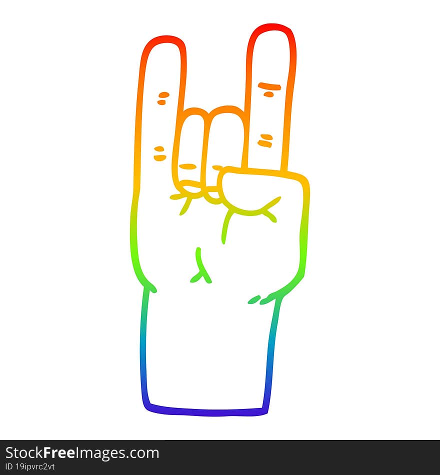 rainbow gradient line drawing cartoon
